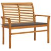 vidaXL Garden Bench Taupe Smooth teak hardwood with water-based finish