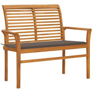 vidaXL Garden Bench Taupe Smooth teak hardwood with water-based finish