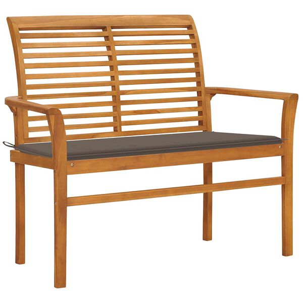vidaXL Garden Bench Taupe Smooth teak hardwood with water-based finish