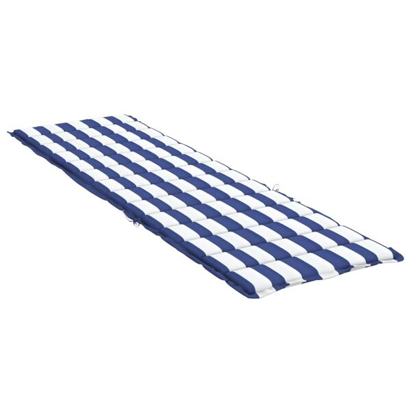vidaXL Sun Lounger Cushion Blue and White Oxford fabric (100% polyester)