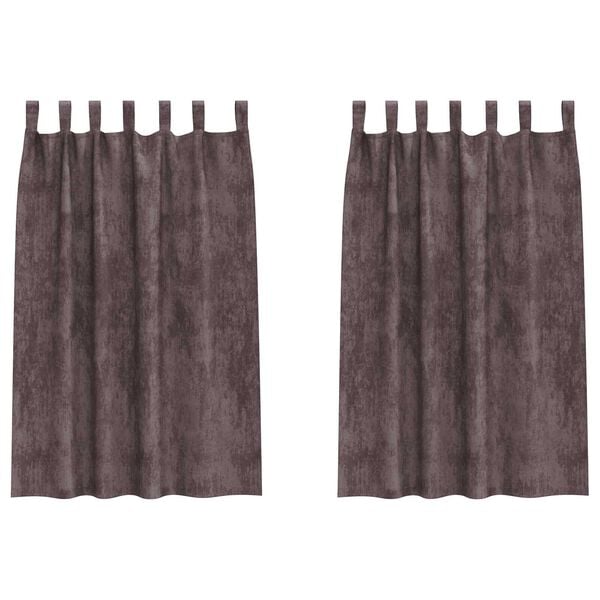 vidaXL Velvet Curtains 2 pcs Brown 68.90 x 55.12 in Velvet