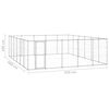 vidaXL Dog Kennel Silver Galvanized steel 390.2 sqft Durable