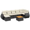 vidaXL Garden Sofa Set Black, Cream White