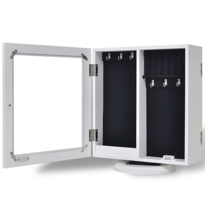 vidaXL Mirrored Jewelry/Storage Cabinet White MDF