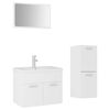 vidaXL Bathroom Furniture Set White Engineered wood, ceramic Medium
