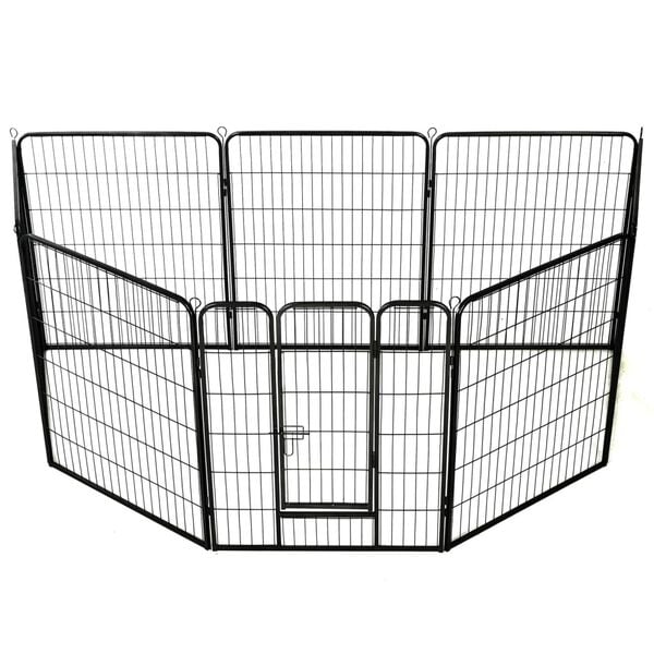 vidaXL Dog Playpen Black Powder-coated steel 31.5 x 39.4 in Durable