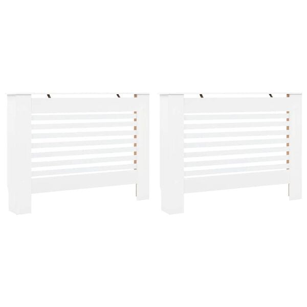 vidaXL Radiator Covers 2 pcs White 44.1"x7.5"x32.1" MDF
