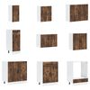 vidaXL Kitchen Cabinet Set Smoked oak Engineered wood and glass Large