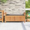 vidaXL Garden Storage Bench Wood with dark grey cushion