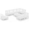 vidaXL 9 Piece Patio Lounge Set Solid Pinewood White