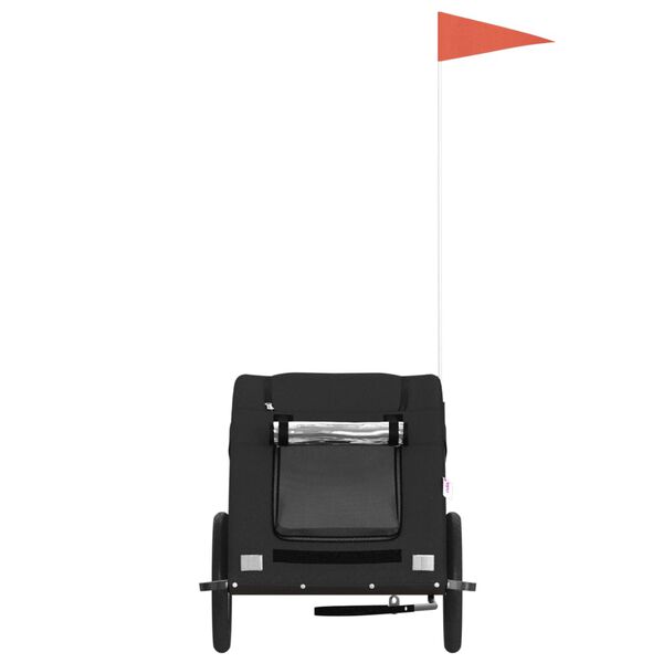 vidaXL Pet Bike Trailer Black Oxford Fabric, Iron, PVC Durable