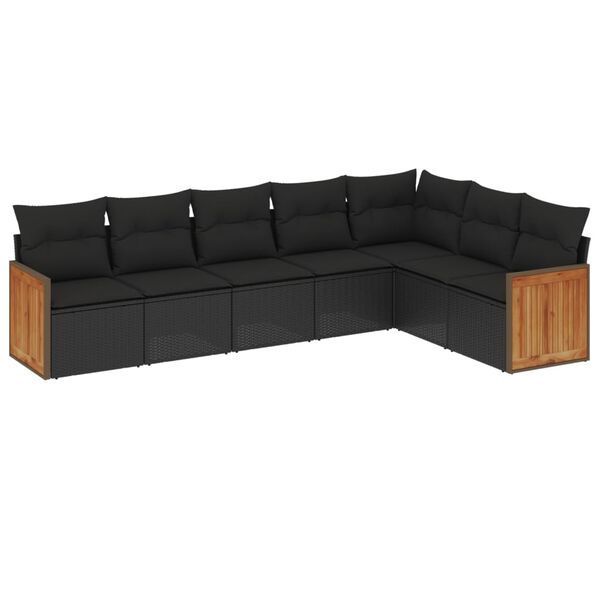 vidaXL Garden Sofa Set Black PE rattan Large Modular Garden Sofa Set