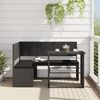 vidaXL Garden Sofa Black Poly Rattan, Powder-Coated Steel, Polyester
