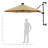 vidaXL Garden Parasol Taupe Polyester Large Adjustable Armrests