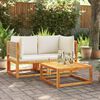 vidaXL Garden Sofa Beige, cream white Solid acacia wood, PE rattan