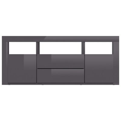 vidaXL TV Cabinet High Gloss Gray 47.2"x11.8"x19.7" Engineered Wood