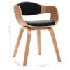 vidaXL Dining Chair Set of 4 Black and Natural Wood