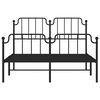 vidaXL Bed Frame Black Powder-Coated Steel 53.1 x 74.8 in Bed Frame