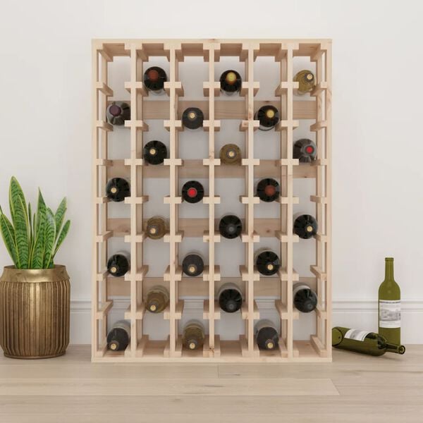vidaXL Wine Rack 27.6x13.0x37.0" Solid Wood Pine