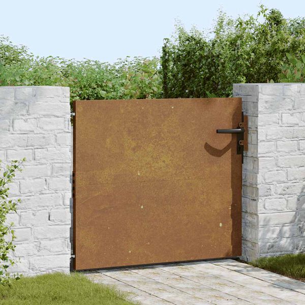 vidaXL Garden Gate 33.5x49.2" Corten Steel Square Design