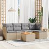 vidaXL Garden Sofa Set Mix Beige PE rattan, powder-coated steel, acacia wood