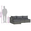 vidaXL Garden Lounge Set Grey PE rattan, powder-coated steel, polyester