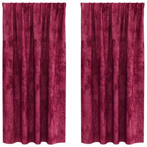vidaXL Velvet Curtains 2 pcs Wine red 68.90 x 55.12 in Velvet