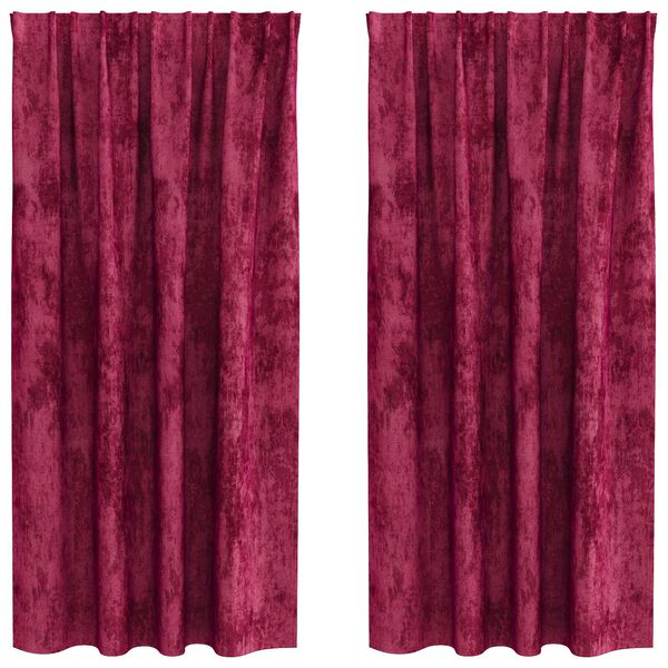 vidaXL Velvet Curtains 2 pcs Wine red 68.90 x 55.12 in Velvet