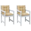 vidaXL Lowback Chair Cushion Set of 2 Melange Beige 100% Polyester