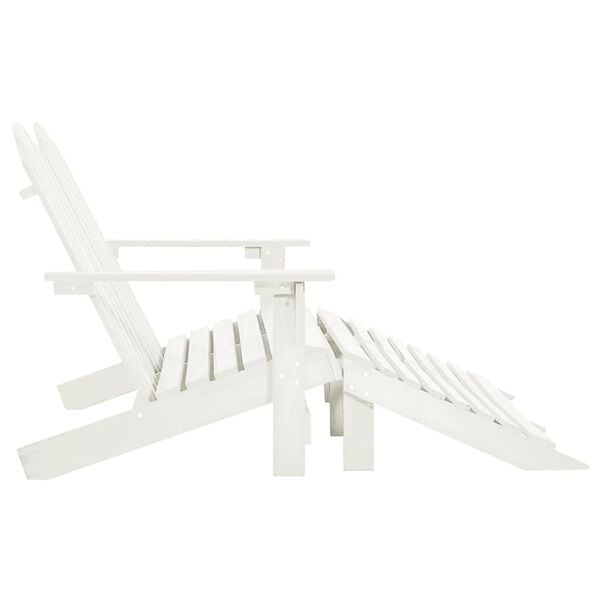 vidaXL Garden Chair White Fir Wood 2-seater Ergonomic Adirondack Chair