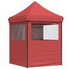 vidaXL Foldable Party Tent Pop-Up with 4 Sidewalls Burgundy