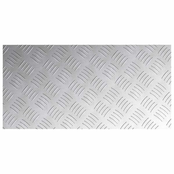 vidaXL Checker Plates 4 pcs Silver 2 x 1 ft Aluminium