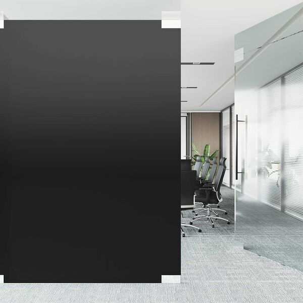 vidaXL Window Film Black PVC 17.7 x 393.7 in Removable Covers