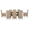 vidaXL Patio Dining Set Set of 8 Beige Poly Rattan Large