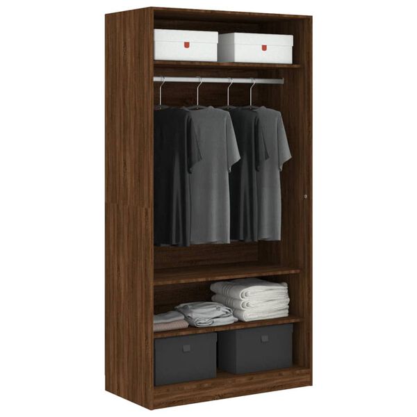 vidaXL Wardrobe Brown Oak Engineered Wood Standard Wardrobe