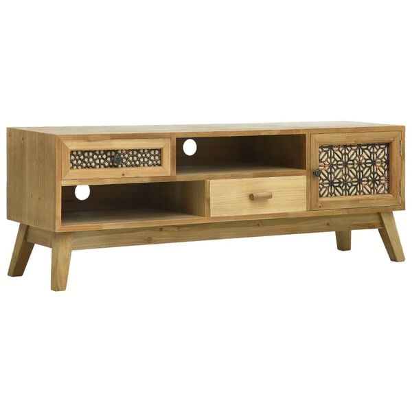 vidaXL TV Cabinet Brown MDF, Pine wood Medium Brown TV Cabinet