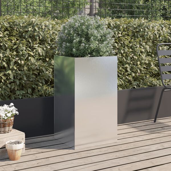 vidaXL Planter Silver Stainless Steel Medium Durable Planter