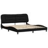 vidaXL Bed Frame Black Fabric, metal, solid pine wood, plywood King