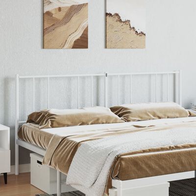 vidaXL Metal Headboard White 76"