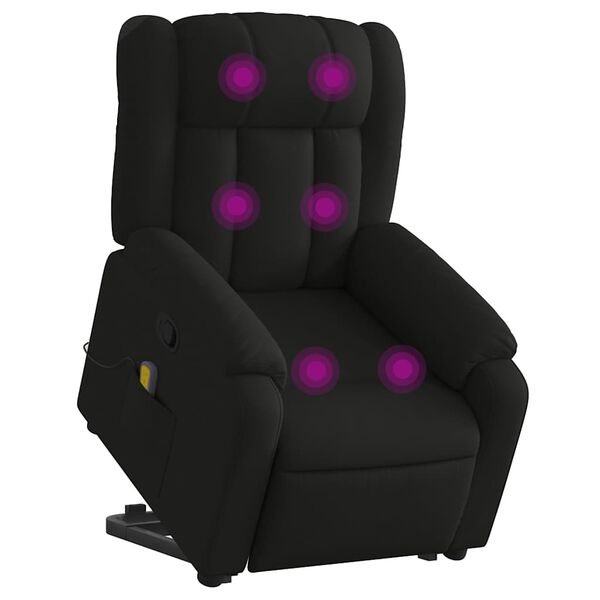 vidaXL Stand up Massage Recliner Chair Black Fabric