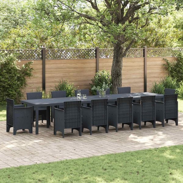 vidaXL Garden Table Anthracite 157.48 x 39.37 x 28.74 in Poly Rattan