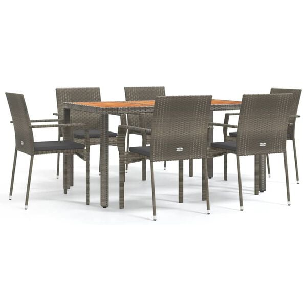 vidaXL Garden Dining Set Gray, Dark Gray