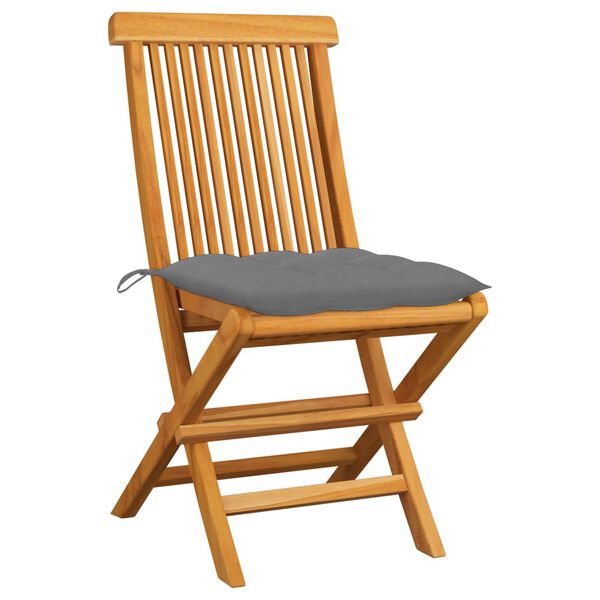 vidaXL Garden Chair Set of 2 Teak Solid Teak Wood Standard Foldable