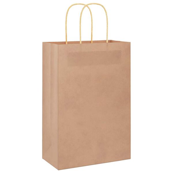 vidaXL Paper Bags 250 pcs with Handles Brown 21x11x31 cm