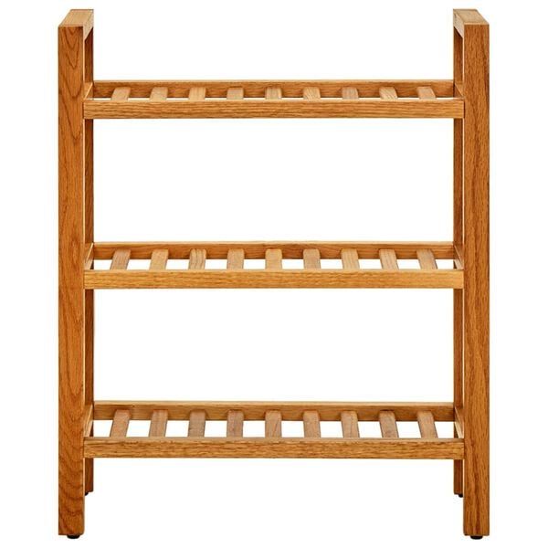vidaXL Shoe Rack Solid Oak Solid Oak Wood Medium Shoe Rack Rectangular