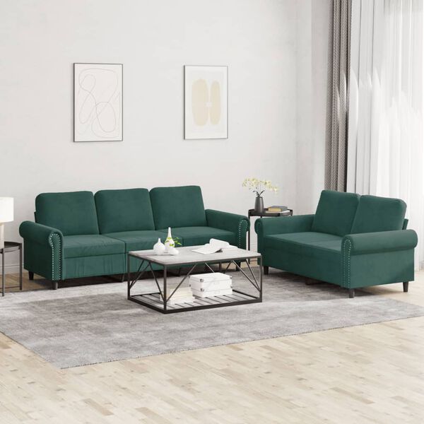 vidaXL Sofa Set Dark Green