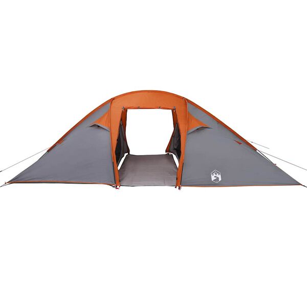 vidaXL Tunnel tent Grey and Orange 200.79 x 94.49 x 61.42 in Taffeta