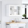 vidaXL Kitchen Wall Cabinet White Engineered wood and glass Medium