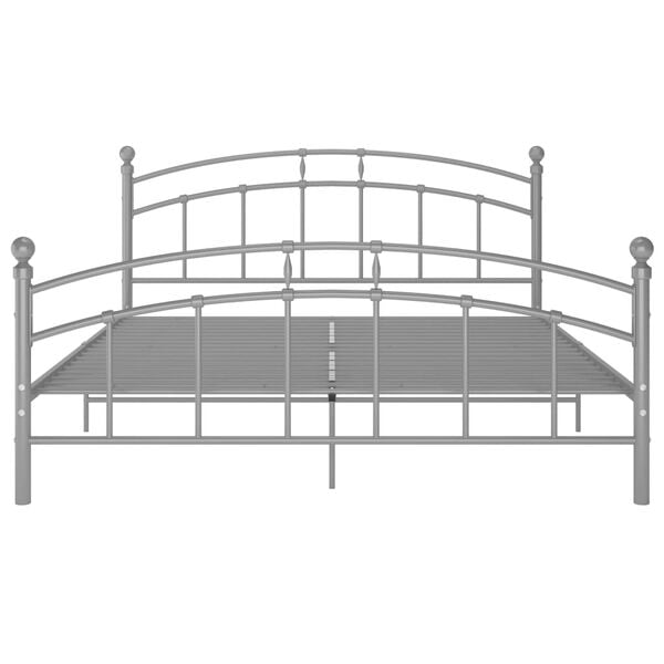 vidaXL Bed Frame Grey Powder-coated metal Full Durable Bed Frame