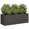 vidaXL Planter Black Cold-rolled Steel Large Outdoor Planter Planters